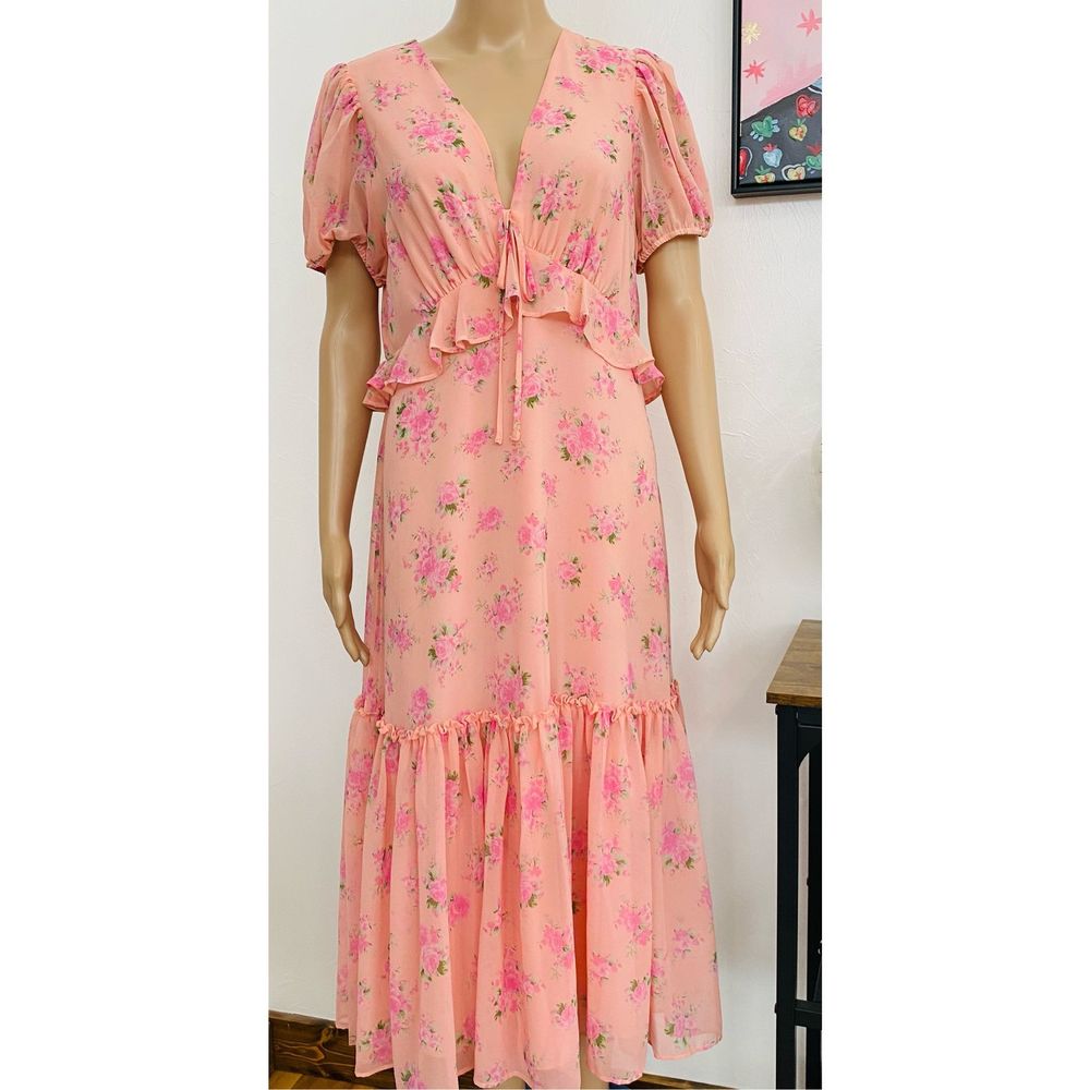 LoveShackFancy × Target FLEUR Easter DressPINK MELON Floral Womens Size 12